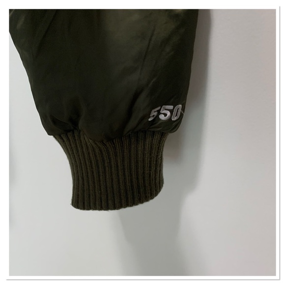 The North Face 550 Down Filled Fur Hooded Puffer Jacket Olive Green Size Large - Picture 8 of 15